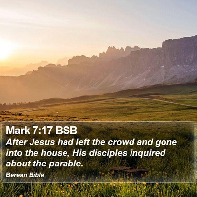 Mark 7:17 BSB Bible Verse Image