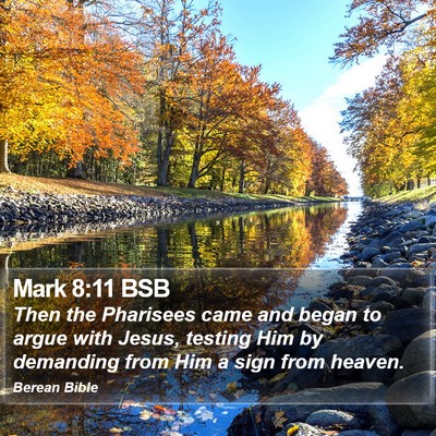 Mark 8:11 BSB Bible Verse Image