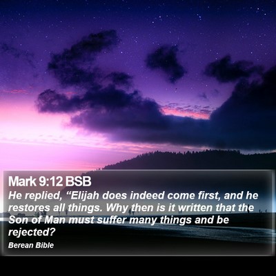 Mark 9:12 BSB Bible Verse Image