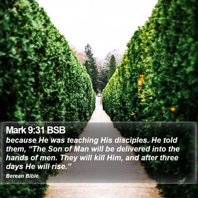 Mark 9:31 BSB Bible Verse Image