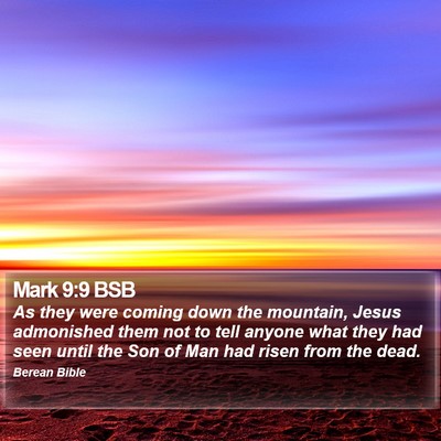 Mark 9:9 BSB Bible Verse Image