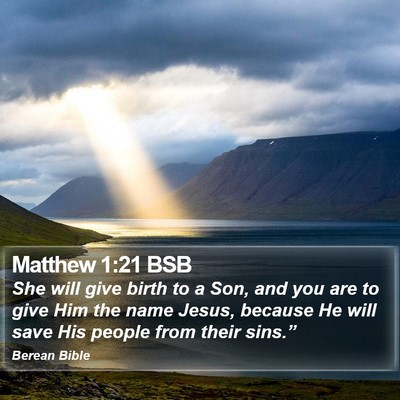 Matthew 1:21 BSB Bible Verse Image