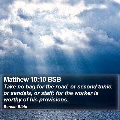 Matthew 10:10 BSB Bible Verse Image