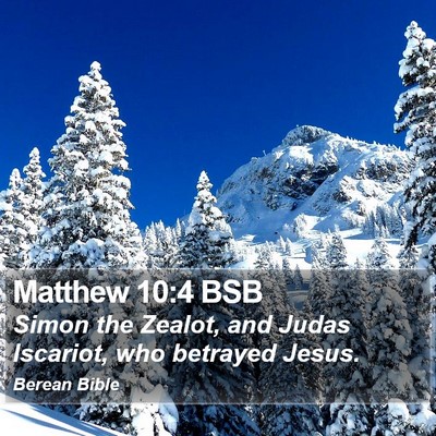 Matthew 10:4 BSB Bible Verse Image