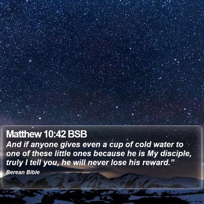 Matthew 10:42 BSB Bible Verse Image