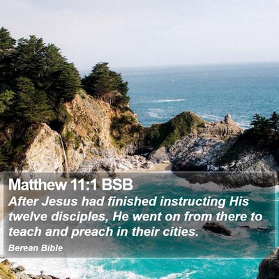 Matthew 11:1 BSB Bible Verse Image