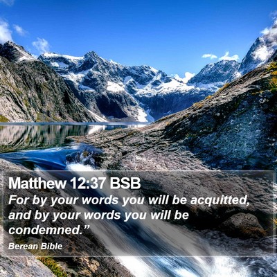 Matthew 12:37 BSB Bible Verse Image