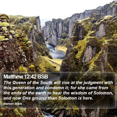 Matthew 12:42 BSB Bible Verse Image