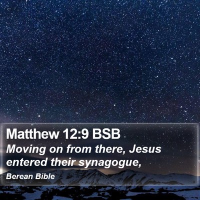 Matthew 12:9 BSB Bible Verse Image