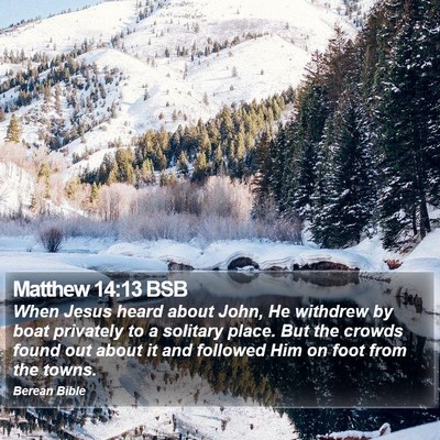 Matthew 14:13 BSB Bible Verse Image