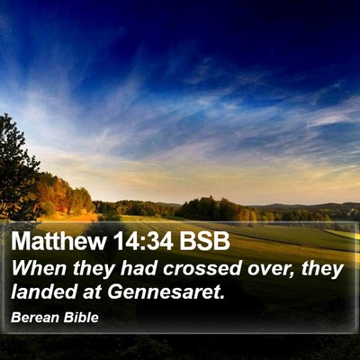 Matthew 14:34 BSB Bible Verse Image
