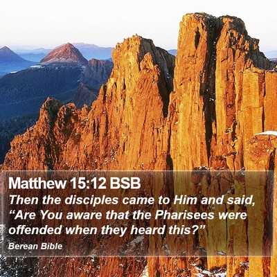 Matthew 15:12 BSB Bible Verse Image