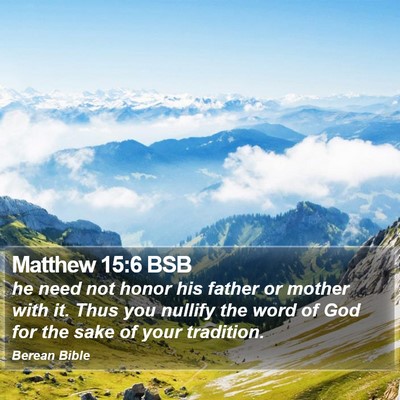Matthew 15:6 BSB Bible Verse Image