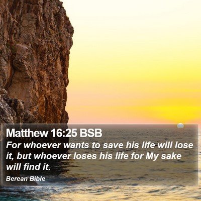 Matthew 16:25 BSB Bible Verse Image