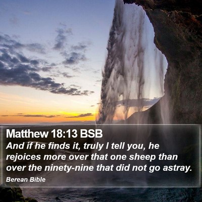 Matthew 18:13 BSB Bible Verse Image