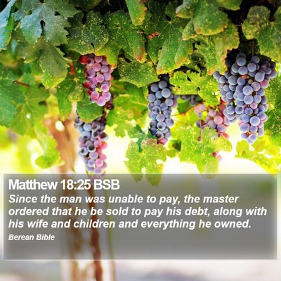 Matthew 18:25 BSB Bible Verse Image