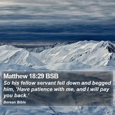 Matthew 18:29 BSB Bible Verse Image
