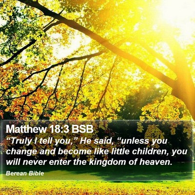 Matthew 18:3 BSB Bible Verse Image