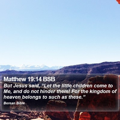 Matthew 19:14 BSB Bible Verse Image