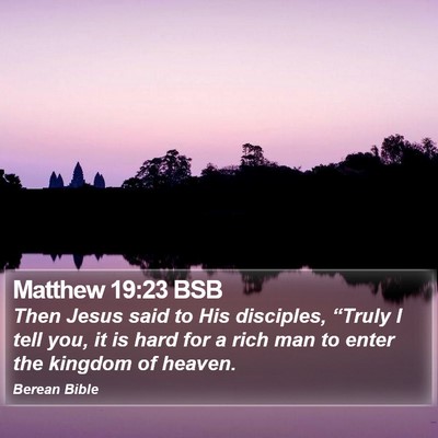 Matthew 19:23 BSB Bible Verse Image