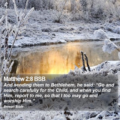 Matthew 2:8 BSB Bible Verse Image
