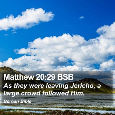 Matthew 20:29 BSB Bible Verse Image