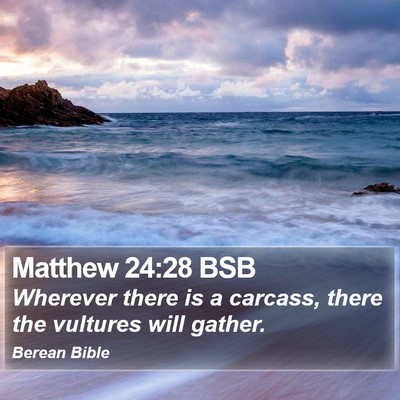 Matthew 24:28 BSB Bible Verse Image