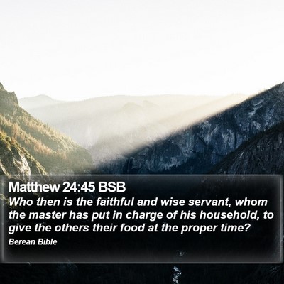 Matthew 24:45 BSB Bible Verse Image