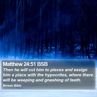 Matthew 24:51 BSB Bible Verse Image