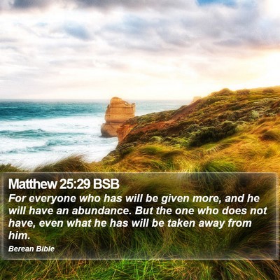 Matthew 25:29 BSB Bible Verse Image