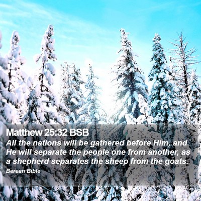 Matthew 25:32 BSB Bible Verse Image