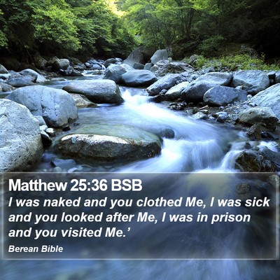 Matthew 25:36 BSB Bible Verse Image