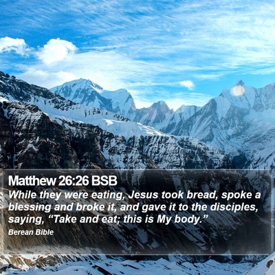Matthew 26:26 BSB Bible Verse Image