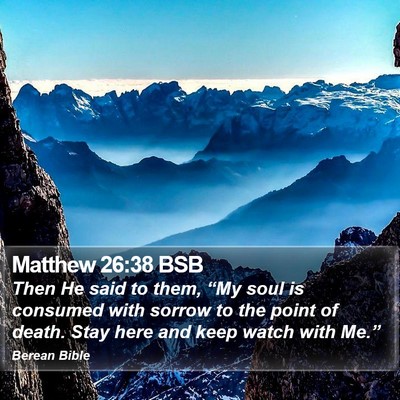 Matthew 26:38 BSB Bible Verse Image
