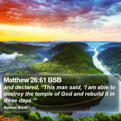 Matthew 26:61 BSB Bible Verse Image