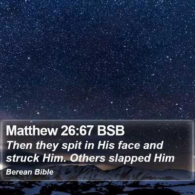 Matthew 26:67 BSB Bible Verse Image