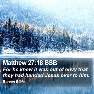 Matthew 27:18 BSB Bible Verse Image