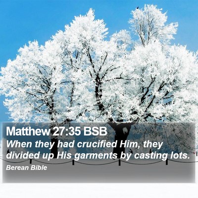 Matthew 27:35 BSB Bible Verse Image