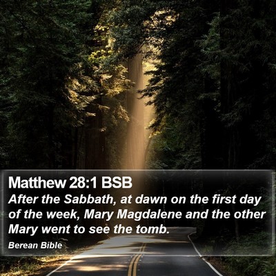 Matthew 28:1 BSB Bible Verse Image