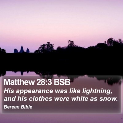 Matthew 28:3 BSB Bible Verse Image