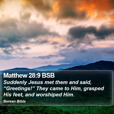 Matthew 28:9 BSB Bible Verse Image
