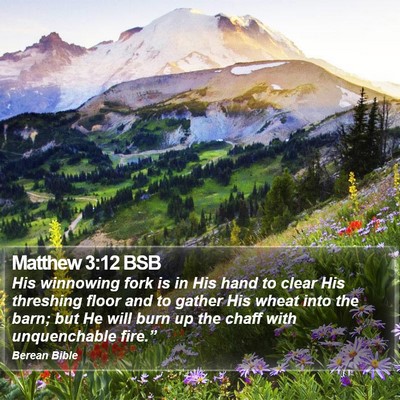 Matthew 3:12 BSB Bible Verse Image