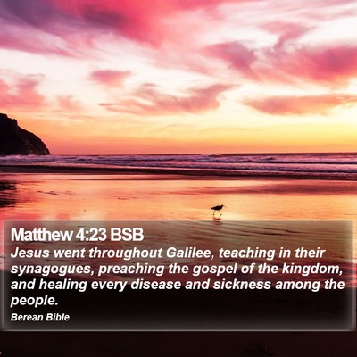 Matthew 4:23 BSB Bible Verse Image
