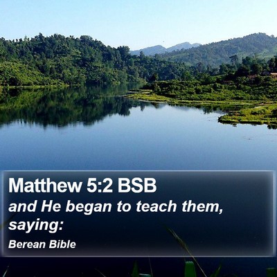 Matthew 5:2 BSB Bible Verse Image