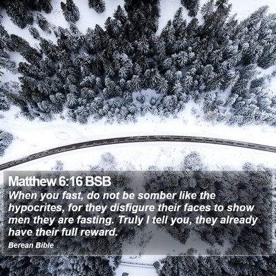 Matthew 6:16 BSB Bible Verse Image