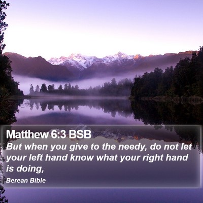 Matthew 6:3 BSB Bible Verse Image