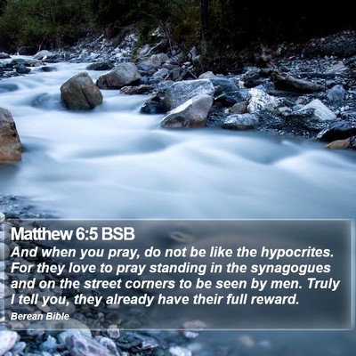 Matthew 6:5 BSB Bible Verse Image