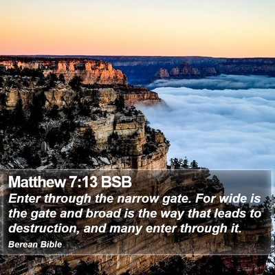 Matthew 7:13 BSB Bible Verse Image