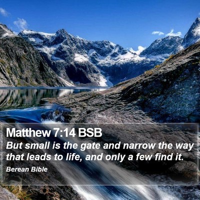 Matthew 7:14 BSB Bible Verse Image