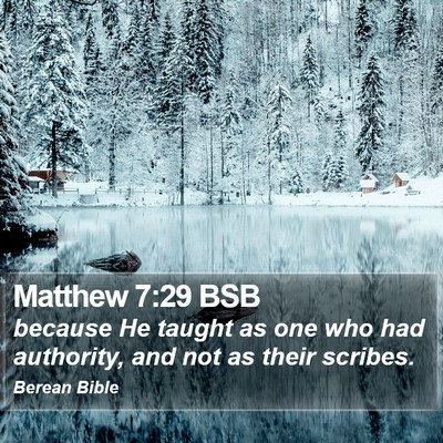 Matthew 7:29 BSB Bible Verse Image